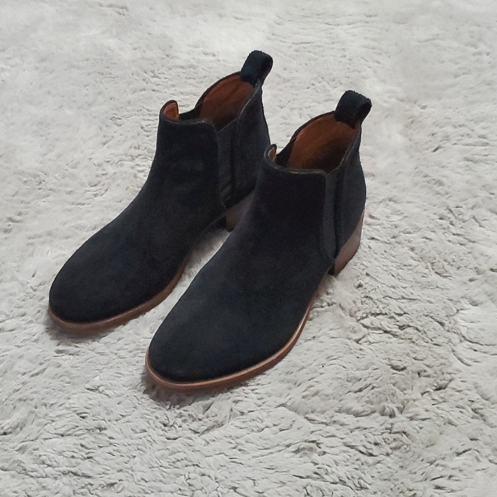Lucky Brand black suede ankle boots